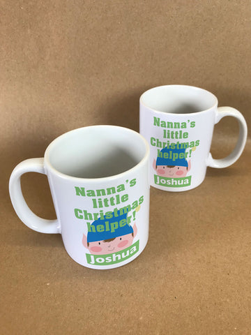 CA02 - Nanna's Littler Christmas Helper Personalised Christmas Mug & White Gift Box