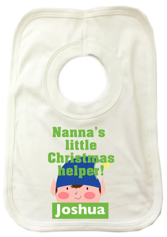 CA02 - Nanna's Littler Christmas Helper Personalised Baby Bib