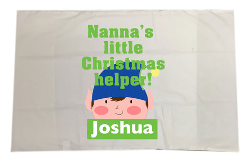 CA02 - Nanna's Littler Christmas Helper Personalised White Pillow Case Cover