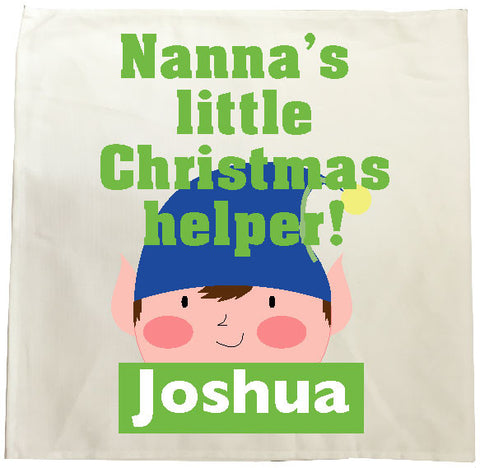 CA02 - Nanna's Littler Christmas Helper Personalised Tea Towel