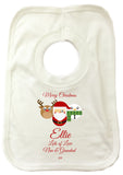 CA04 - Cute Reindeer, Santa and Snowman Christmas Personalised Baby Vest