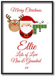 CA04 - Cute Reindeer, Santa and Snowman Christmas Personalised Print