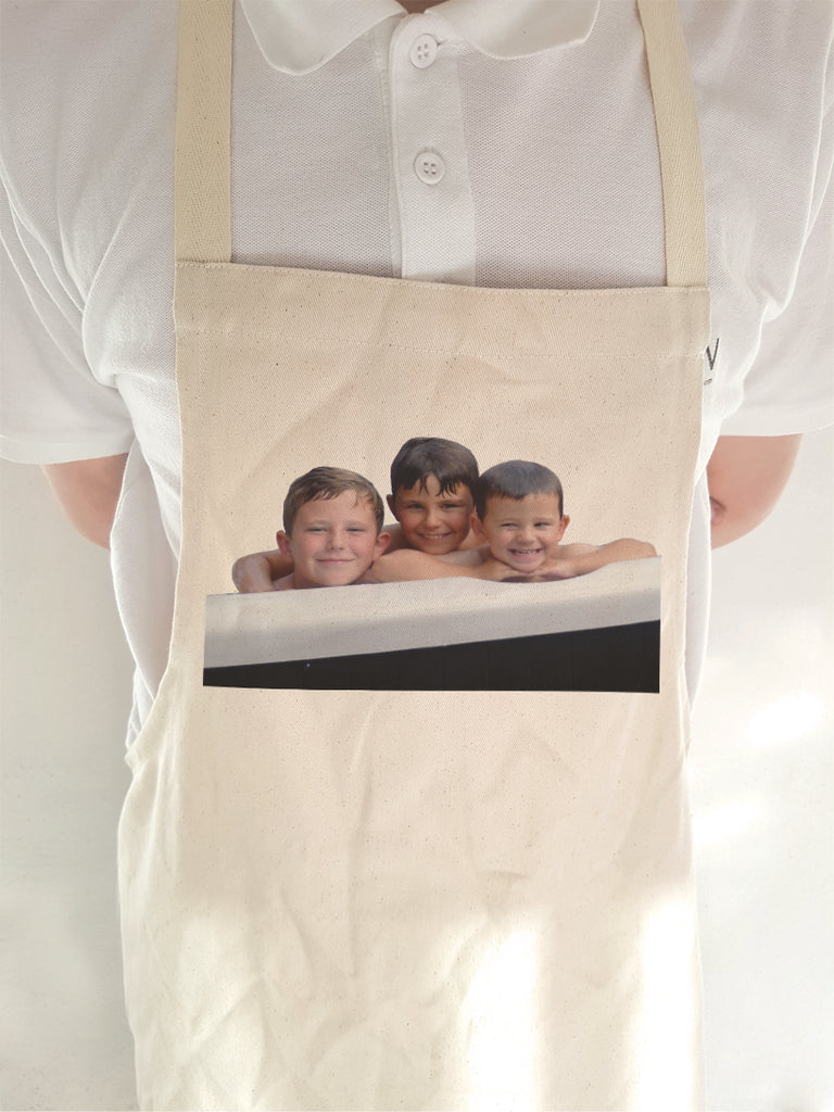 Personalised Your Photo and Your Message on High-Quality Canvas Apron ...