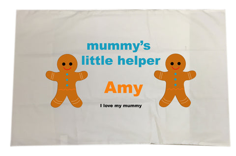 CB08 - Mummy's Little Helper Personalised White Pillow Case Cover