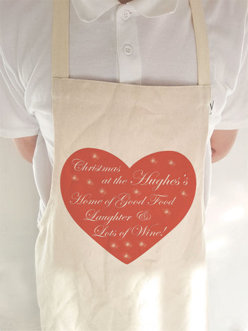Home of Good Food, Laughter and Lots of Wine Christmas Personalised Apron