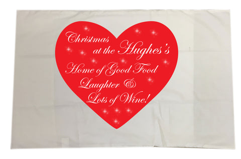 CA12 - Home of Good Food, Laughter and Lots of Wine Christmas Personalised White Pillow Case Cover