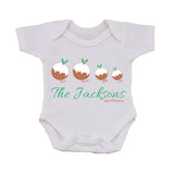 CA13 - Your Family as Christmas Puddings Personalised Baby Bib