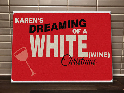 CA14 - Personalised (Name)'s Dreaming of a White (Wine) Christmas Canvas Print