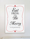 CA16 - Eat Drink and Be Merry Christmas Personalised Canvas Print