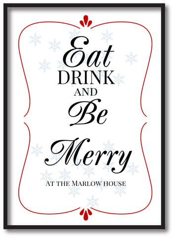 CA16 - Eat Drink and Be Merry Christmas Personalised Print