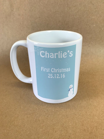 CA23 - Cute Baby 1st Christmas Snowman Christmas Mug & White Gift Box
