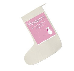 Personalised Cute Baby 1st Christmas Snowman Santa Stocking for Boys and Girls