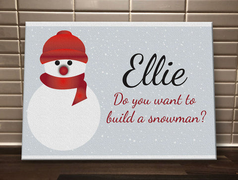 CA05 - Do You Want to Build a Snowman Christmas Personalised Canvas Print