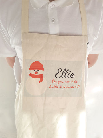 Do You Want to Build a Snowman Christmas Personalised Apron