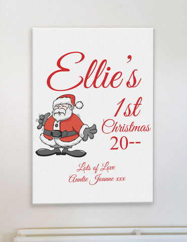 CB01 - Santa's 1st Christmas Personalised Canvas Print