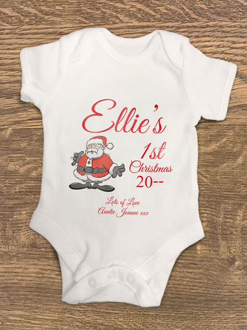 CB01 - Santa's 1st Christmas Personalised Baby Vest