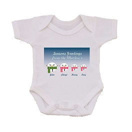 CB02 - Cute Round Personalised Christmas Baby Vest