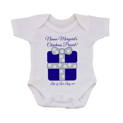 CB04 - Nanna Personalised Christmas Present Baby Vest
