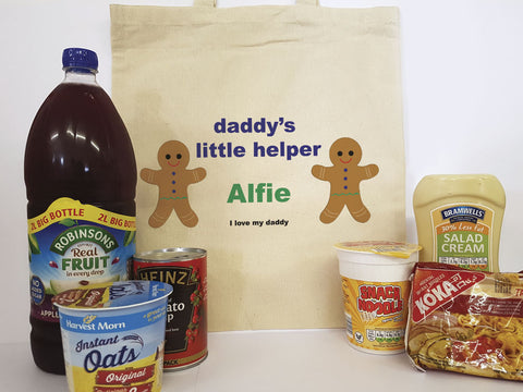 CB05 - Daddy's Little Gingerbread Helper Personalised Canvas Bag for Life
