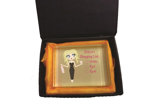 CB06 - Willow Bella Shopping List Personalised Crystal Block with Presentation Gift Box