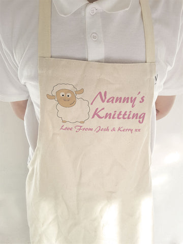 Mummy's/ Nanny's Knitting Love From Name or Names Personalised Apron