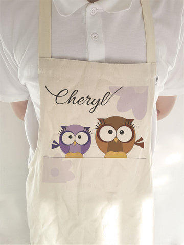 CC02 - Personalised Cute Owl with Name Apron