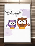 CC02 - Personalised Cute Owl with Name Canvas Print