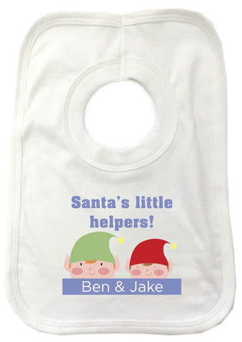 CC04 - Personalised Christmas Santa's Little Helpers with Children's Names Baby Bib