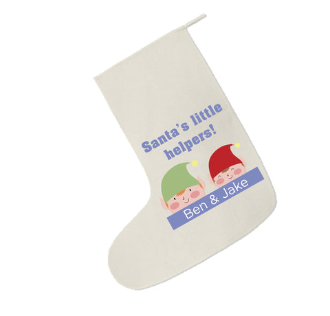 Personalised Christmas Santa's Little Helpers with Children's Names Santa Stocking