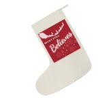 CC05 -Personalised Christmas Name inserted Still Believes Canvas Santa Stocking