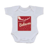 CC05 - Personalised Christmas Name inserted Still Believes in Black or Red Baby Vest