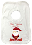 CC08 - Personalised Christmas Cute Santa with Name inserted on a Baby Vest