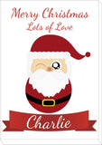 CC08 - Personalised Christmas Cute Santa with Name inserted on a Canvas