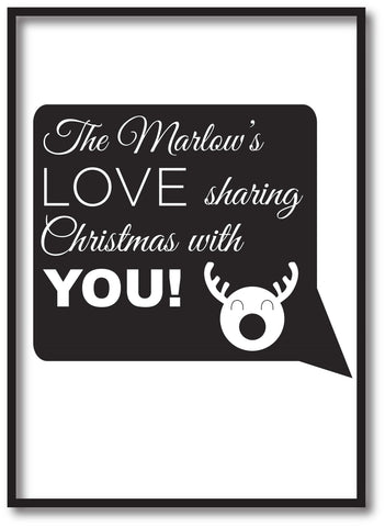 CC09 - Personalised The (Your Family Name) Love Sharing Christmas With You Print