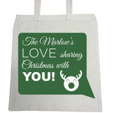 CC09 -Personalised The (Your name) Love Sharing Christmas With You Canvas Bag for Life