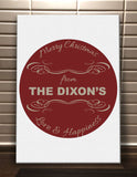 CC10 - Personalised Merry Christmas From (Your Family Name) Canvas