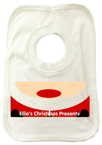 CM01 - Happy Smiley Santa Christmas Personalised Baby Bib