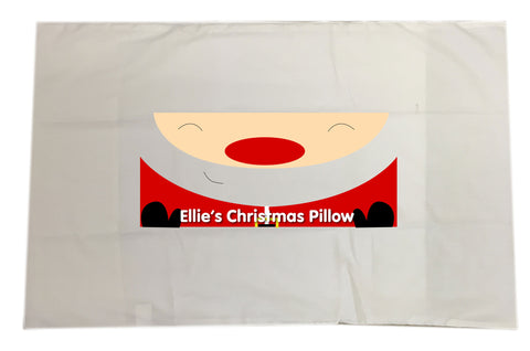 CM01 - Happy Smiley Santa Christmas Personalised White Pillow Case Cover