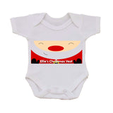 CM01 - Happy Smiley Santa Christmas Personalised Baby Bib