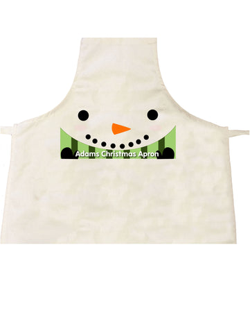 CM02 - Happy Smiley Snowman Christmas Personalised Apron