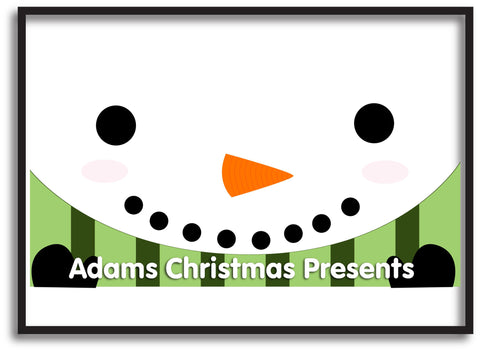 CM02 - Happy Smiley Snowman Christmas Personalised Print