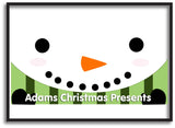 CM02 - Happy Smiley Snowman Christmas Personalised Canvas Print