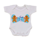 CM04 - Personalised Ginger Bread Cookies Christmas Boys Baby Vest