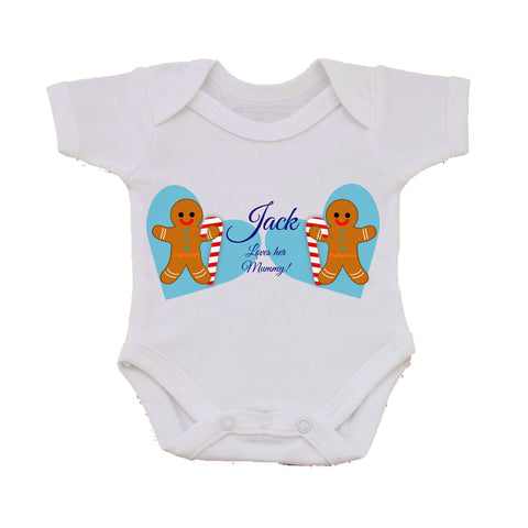 CM04 - Personalised Ginger Bread Cookies Christmas Boys Baby Vest