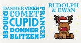 CM07 - Personalised Rudolf & Reindeer Names Christmas Baby Vest