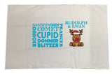 CM07 - Personalised Rudolf & Reindeer Names Christmas Pillow Case Cover