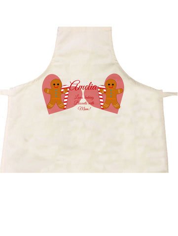 CM09 - Personalised Ginger Bread Cookies Christmas Girls Apron
