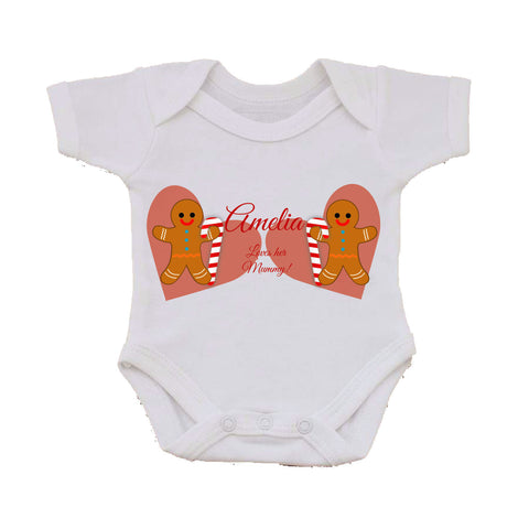 CM09 - Personalised Ginger Bread Cookies Christmas Girls Baby Vest