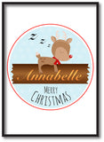 CM10 - Personalised Sleeping Reindeer Christmas Print