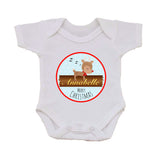 CM10 - Personalised Sleeping Reindeer Christmas Baby Vest